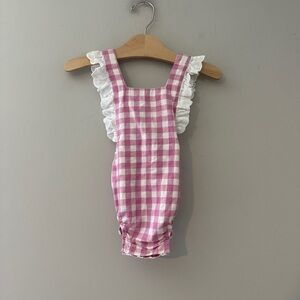 $18 ADD ON Purebaby gingham romper 12-18M Zara Janie and‎ Jack Hanna Andersson